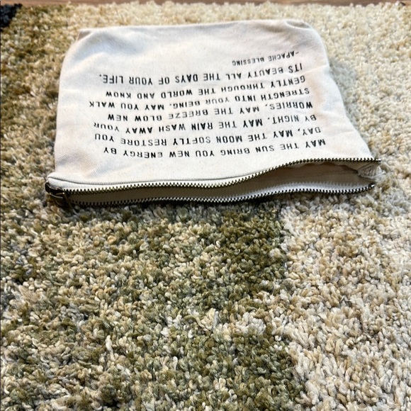 SugarBoo & Co Canvas Pouch Apache Blessing Cosmetic 7”x9” Cosmetic Pouch Linen - Picture 6 of 10